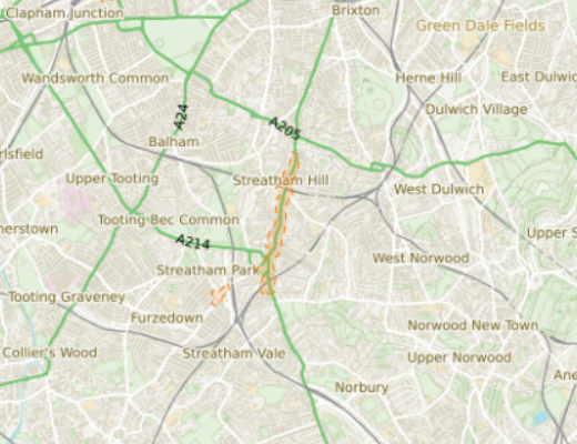Streatham zoomed out Streatham zoomed out